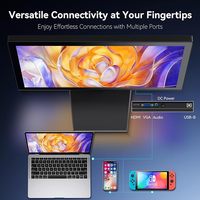 Monitor Layar Sentuh Hitam Kelas Industri Baru 21,5 Inci Resolusi Full HD 1920x1080 untuk Kualitas Gambar yang Jernih.