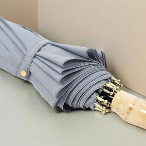 Paraguas de fibra completa con mango curvo de tela de poliéster transparente, diseño clásico para niñas, ideal para viajes. - Product Image 5