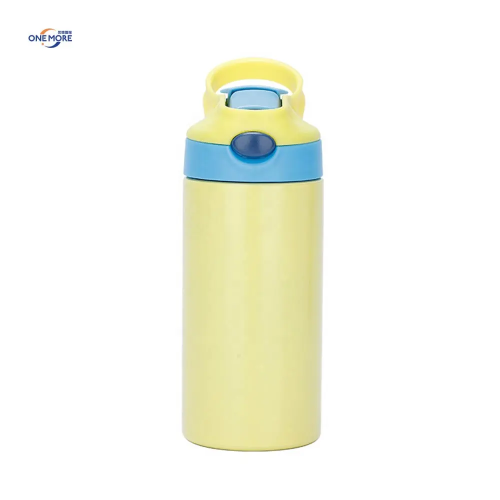 Stainless Steel Kids Sippy Cups Tumblers 12OZ Vacuum Insulated Toddlers Water Bottle with Straw Lid