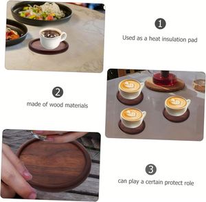 Sous-verres en bois de hêtre/noyer personnalisés avec logo, pour tasses à thé et café, 8,8 cm, modernes, de haute qualité, pour la maison et l'hôtellerie - Product Image 6