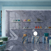 Carrelage de sol en porcelaine à texture de pierre de luxe, grand format 600x1200mm, surface brillante antidérapante pour villa, hôtel, centre commercial, école