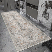 Tapis de couloir moderne vintage à poils courts 2x5, antidérapant, lavable en machine, polyester, brun taupe clair, résistant à l'usure, pour entrée, couloir