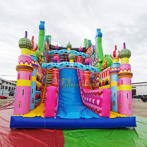 Full printing pvc party jumping bouncy <b>house</b> toboggan gonflable <b>inflatable</b> castle slide for kids - Product Image 1
