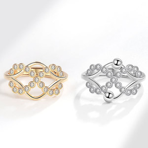 Bague à perles rotatives sertie de zircons, en cuivre plaqué or, motifs croix infinie, bijoux anti-anxiété pour femmes - Product Image 3