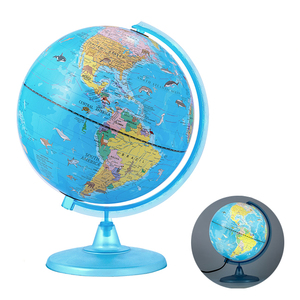 Globo Terráqueo Educativo <span class=keywords><strong>de</strong></span> PVC para Niños, 25 cm, Color Rosa, con Ilustraciones <span class=keywords><strong>de</strong></span> Animales, Mapa Mundial en Inglés/Francés, Globo Giratorio <span class=keywords><strong>de</strong></span> Escritorio <span class=keywords><strong>de</strong></span> 360 Grados - Product Image 1