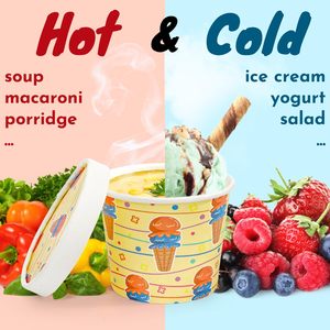 Vasos de Papel para Helado con Logotipo Personalizado, Resistentes al Agua, al por Mayor, con Tapas de Papel para Guardar Helados, Sundaes y Gelato - Product Image 3