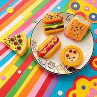 Jouet alimentaire de simulation Hamburger en caoutchouc souple anti-stress pour la jeunesse, jouet de décompression