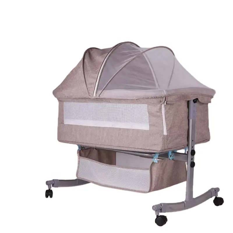 Baby Bedside Bassinet Sleep Crib Aluminum Alloy Material Baby Cradle Bedside Bassinet/Multifunctional Bedside Sleeper Baby
