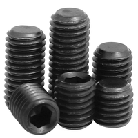 Vis de réglage Allen à six pans creux en acier allié M16 12.9 45H oxyde noir avec système de mesure métrique à pointe plate