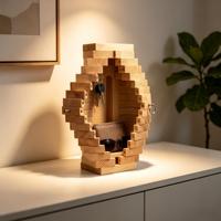 Boîte de rangement pliable en bois personnalisée multifonctionnelle moderne pour le salon, pour ranger les bouteilles de vin et de whisky, pour la maison et le bureau