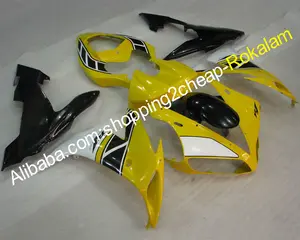 यामाहा के लिए YZF 1000 पीले रंग काला बॉडीवर्क मोटरसाइकिल YZFR1 2004 2005 2006 YZF1000 R1 04 05 06 उपहार किट