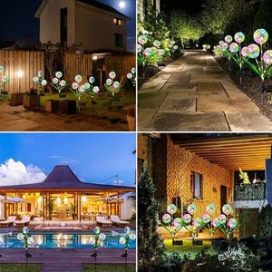 Lampu LED bunga Dandelion tahan air dekorasi liburan pernikahan kebun dioperasikan baterai baja tahan karat Multi Warna - Product Image 3