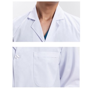 OEM stampa camice bianco scuola di medicina camice bianco ricamo logo di lavoro polvere medico bianco <span class=keywords><strong>camici</strong></span> da laboratorio <span class=keywords><strong>con</strong></span> colletto tasche - Product Image 3