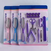 Ensemble d'outils professionnels de manucure et pédicure pour l'art des ongles, fournitures de beauté avec affichage sur carte blister personnalisée