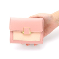 Dompet koin penyimpan kartu wanita bermerek, dompet uang pendek lipat tiga untuk hadiah Desain Mode grosir