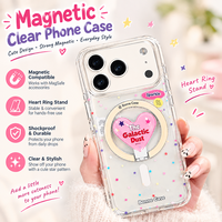Coque de téléphone transparente esthétique avec motif étoile, support magnétique en forme de cœur pour iPhone 18 17 16 Pro Max