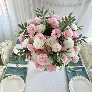 Customized <b>White</b> <b>Artificial</b> Rose <b>Flower</b> Ball Big Wedding Centerpiece Decoration Preserved Feature Valentine's Day - Product Image 1