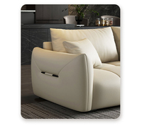 Canapé modulable italien en cuir, ensemble de meubles de salon doux et confortables pour l'extérieur