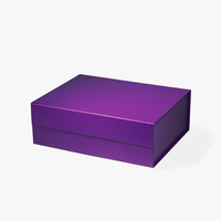 Boîte cadeau magnétique pliante de luxe violette sur mesure, en carton rigide, grande taille, emballage cadeau cosmétique, boîte magnétique
