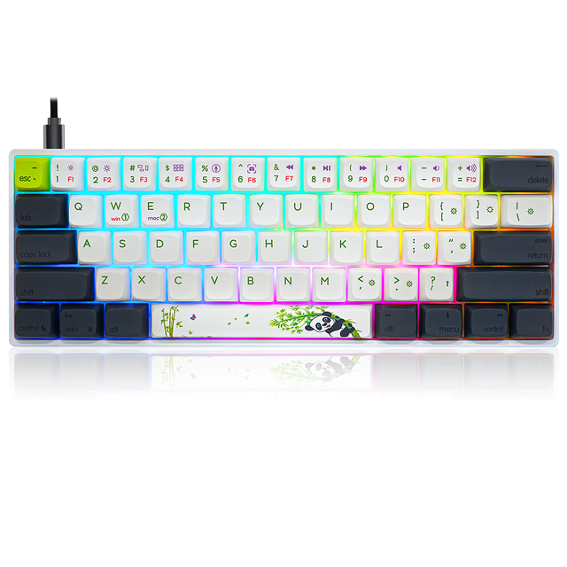 SKYLOONG  Panda Keycap Mechanical Keyboard Gateron Blue Red Brown Black Sliver Yellow Optical  60% Keyboard