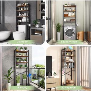 Bathroom Shelves Freestanding Metal Rectangular Storage Rack For Toilet Space Saving Organizer - Product Image 3