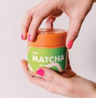 Rond vide 30 grammes 40 grammes thé mat foncé vert match boîte de conserve alimentaire gaufré Matcha bâton de fer-blanc et Peel Seal Matcha canettes