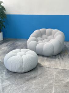 أريكة استرخاء عصرية بتصميم خلية النحل الإبداعي، غطاء من الشينيل، مناسبة للمكتب والفيلا، مضغوطة بالتفريغ الهوائي - Product Image 6