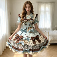 Robe de princesse Lolita vintage style poupée avec motif petit ours pour femme adulte, idéale pour anniversaire, cosplay ou fête costumée