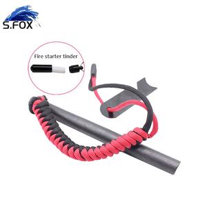 Allume-feu en acier de haute qualité <span class=keywords><strong>Tinder</strong></span> ajouté Fire Laser LOGO Flint Stone Wood Handle - Product Image 2