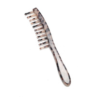 Nouveau peigne à dents rond en acétate de Cellulose en écaille de tortue pour cheveux raides/bouclés peigne à cheveux antistatique à grandes dents larges