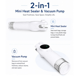 Scelleuse <span class=keywords><strong>sous</strong></span> <span class=keywords><strong>vide</strong></span> automatique portable mini, indicateur LED, protection contre la surchauffe, rechargeable par USB, scelleuse thermique pour la maison - Product Image 2