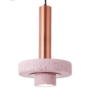 Luminaire suspendu en marbre terrazzo minimaliste nordique, design créatif pour chevet, comptoir de bar, salle à manger, lustre - Product Image 6