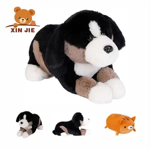 Material de peluche de perro marrón suave y tamaños personalizados, juguete de animal de peluche