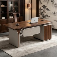 Bureau de direction moderne en bois de haute qualité, durable et écologique, avec rangement modulaire, mobilier de bureau mural pour villa et salon