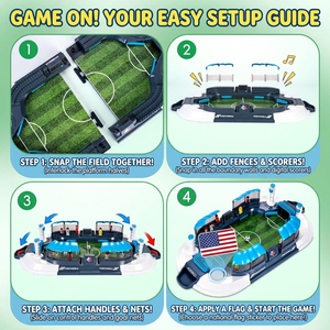 Table <span class=keywords><strong>de</strong></span> baby-<span class=keywords><strong>foot</strong></span> portable en plastique pour enfants, jeu <span class=keywords><strong>de</strong></span> football d'intérieur avec double marqueur <span class=keywords><strong>de</strong></span> score, terrain incliné, jeu rapide et amusant pour toute la famille - Product Image 3
