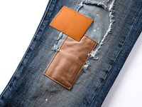 Jeans pour hommes imprimés sur mesure, en coton denim, coupe slim, patchwork, style Y2K, effet usé, respirant, streetwear, fabricant de haute qualité