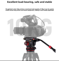 Trépied vidéo professionnel en alliage d'aluminium avec tête fluide rotative à 360 degrés, capacité de charge de 22 lb, compatible avec