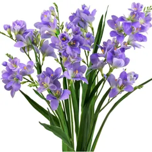 Orchidée artificielle Real Touch Tall Freesias Arrangements de fleurs Bouquet de mariage de mariée Floral pour centre de table bureau à domicile