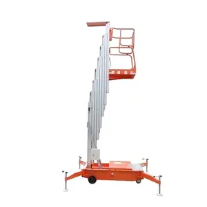 6-20 м портативная Вертикальная гидравлическая лестница мачта Электрический человек подъемная платформа из алюминиевого сплава воздушный телескопический подъемник мачты