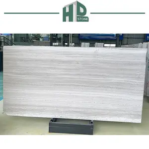 De alta calidad de China de madera blanco de la vena para piso de mármol grandes losas blanco Serpeggiante con vena