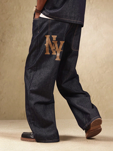 Nhà sản xuất thiết bị gốc (OEM) - Quần áo đường phố chất lượng cao, kiểu retro đen, thiết kế tùy chỉnh, nhẹ, viền xù, dáng rộng, phong cách Nhật Bản - Product Image 2