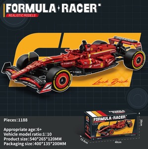 Bloques de Construcción de Coche de Carreras F1 a Escala <span class=keywords><strong>1</strong></span>:10 con Dirección y Suspensión Funcionales, Kit de Modelo de Coche de Carreras F1 para Adultos - Product Image 4