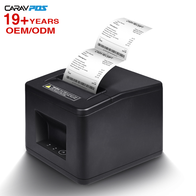 80mm Thermal POS Receipt Printer Desktop W/Auto-Cutter High-Adaptability Mechanism for Hospitality POS