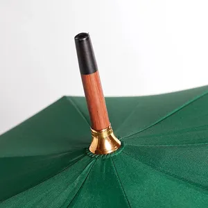Umbrella Factory Wholesale J Wooden Handle Straight Sticks Wood Umbrella Custom Automatic Straight Umbrella With Logo