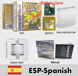 USA EUR NOE FRA ESP ITA battery save cart Crystal GOLD silver blue red yellow green manual <b>Game</b> Box <b>Game</b> Cartridge for Gbc - Product Image 5
