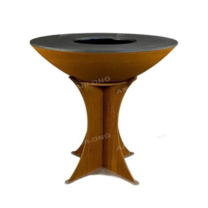 Bol de Barbecue en métal Corten robuste pour l'extérieur avec anneau de gril - Product Image 4