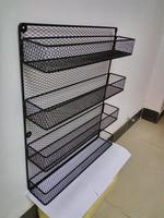 Étagère murale pliable en fil métallique pour cuisine, 4 niveaux, pour rangement d'épices et pots, idéale pour garde-manger et armoire