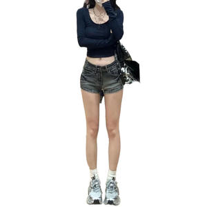 Verano mujer Y2k Streetwear Gyaru Harajuku moda Grunge Vintage Coquette Low Rise 2000S Jean Shorts Denim Hot Pants japonés - Product Image 5