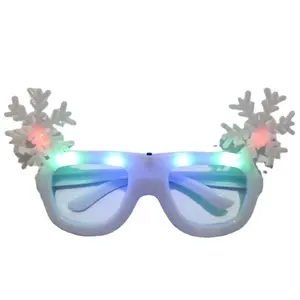 Lunettes de fête clignotantes à LED, lunettes de soleil de fête flocon de neige de noël