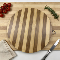 Planche à pain en bambou naturel à rayures zébrées avec plateau à miettes pour la boulangerie, la découpe, le service quotidien du petit-déjeuner, des toasts et une utilisation matinale